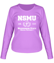 Женские футболки с длинным рукавом НГМУ Новосибирский государственный медицинский университет