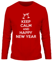 Мужские футболки с длинным рукавом Keep calm and happy new year