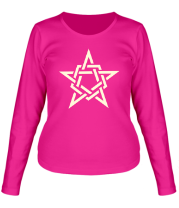 Женские футболки с длинным рукавом Звезда в стиле кельтских узоров (свет)