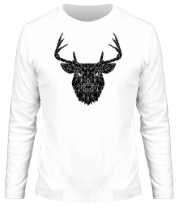 Мужские футболки с длинным рукавом Олень (черная мозаика)