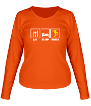 Женские футболки с длинным рукавом Eat sleep dance