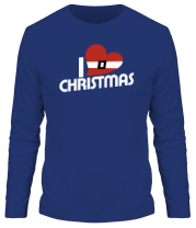 Мужские футболки с длинным рукавом Я люблю Рождество