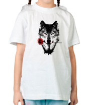 Детские футболки Волк с розой